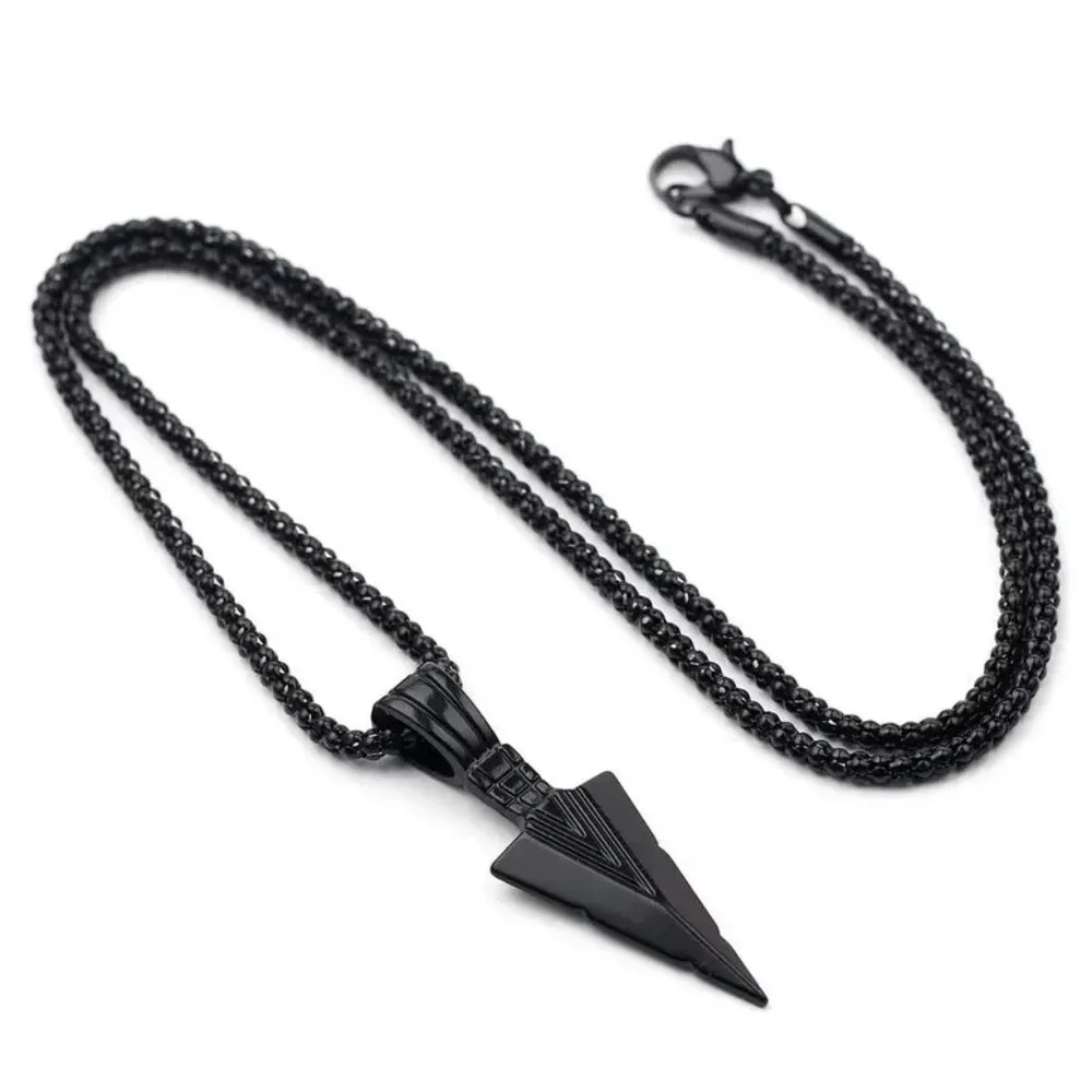 Necklace Arrowhead Warrior Black Silver Gold Stylish Trendy Indian Bold Unisex